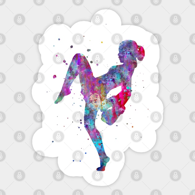 Lady muay thai boxing Sticker by RosaliArt